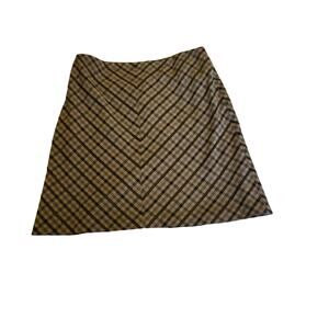 Nine West Black Gray Plaid Skirt Size 12 Chevron Pattern Sequin